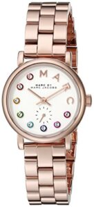 marc by marc jacobs women’s mbm3443 baker analog display rose gold-tone watch