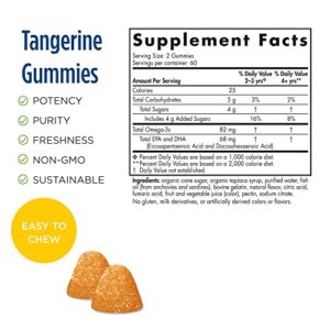 Nordic Naturals Nordic Omega-3 Gummies, Tangerine - 120 Gummies - 82 mg Total Omega-3s with EPA & DHA - Non-GMO - 60 Servings