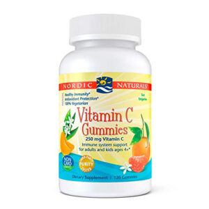 nordic naturals vitamin c gummies, tart tangerine – 120 gummies – 250 mg vitamin c – immune support, antioxidant protection, child growth & development – non-gmo, vegan – 60 servings