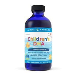 nordic naturals children’s dha, strawberry – 8 oz for kids – 530 mg omega-3 with epa & dha – brain development & function – non-gmo – 96 servings