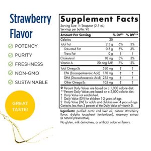 Nordic Naturals Children’s DHA, Strawberry - 8 oz for Kids - 530 mg Omega-3 with EPA & DHA - Brain Development & Function - Non-GMO - 96 Servings