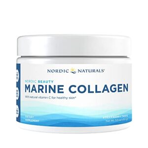nordic naturals nordic beauty marine collagen powder, strawberry – 5.29 ounces – collagen powder supplement for healthy skin, joints, and bones, vitamin c for antioxidant support – 30 servings