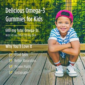 Nordic Naturals Children’s DHA Gummies, Tropical Punch - 30 Gummies for Kids - 600 mg Total Omega-3s with EPA & DHA - Brain Development, Learning, Healthy Immunity - Non-GMO - 30 Servings