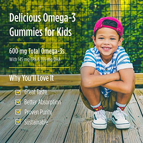 Nordic Naturals Children’s DHA Gummies, Tropical Punch - 30 Gummies for Kids - 600 mg Total Omega-3s with EPA & DHA - Brain Development, Learning, Healthy Immunity - Non-GMO - 30 Servings