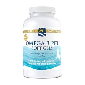 nordic naturals omega-3 pet, unflavored – 180 soft gels – 330 mg omega-3 per soft gel – fish oil for dogs with epa & dha – promotes heart, skin, coat, joint, & immune health