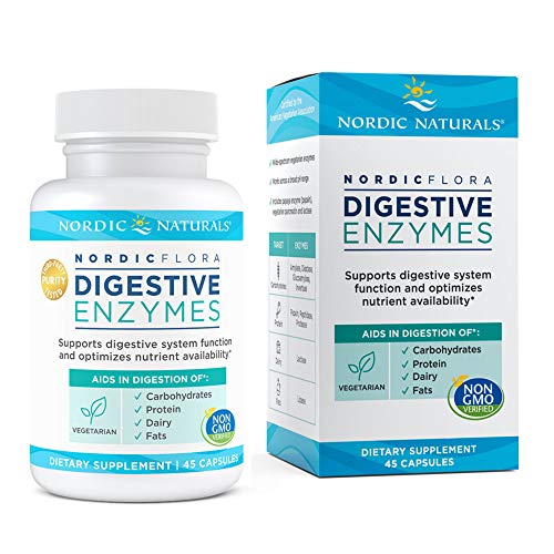 Nordic Naturals Nordic Flora Digestive Enzymes - 45 Capsules - Digestive Function, Optimizes Nutrient Availability - Non-GMO - 45 Servings