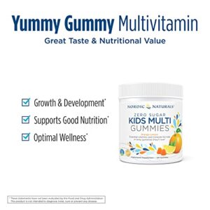 Nordic Naturals Zero Sugar Kids Multi Gummies, Orange Lemon - 120 Gummies - Great-Tasting Multivitamin for Ages 4+ - Supports Growth & Development - Non-GMO, Vegetarian - 30 Servings