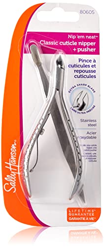 Sally Hansen Beauty Tools, Nip'em Neat-Cuticle Nipper, Pusher, Half Jaw, 1 count, Cuticle Cutter, Cuticle Nipper, Cuticle Clippers, Cuticle Trimmer, Precise Blade, Safely Trims