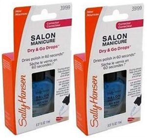 sally hansen salon manicure dry and go drops #39199 (0.37 fl. oz/11 ml) each bottle (pack of 2)
