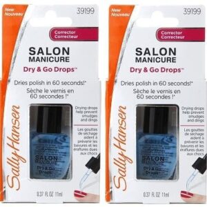 SALLY HANSEN SALON MANICURE DRY AND GO DROPS #39199 (0.37 fl. Oz/11 ml) Each Bottle (PACK OF 2)