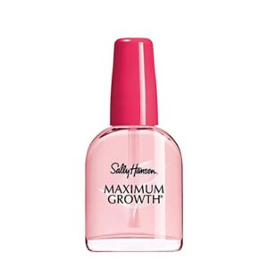 Sally Hansen Treatment Maximum Growth®, Clear, Nail Strengthener Polish, 0.45 Oz, Base Coat Nail Polish, Reinforces Soft, Weak Nails, Defends Nails, Triple-Protection, Silk Formula