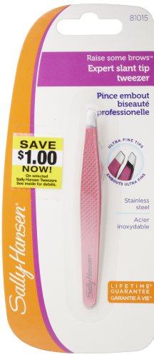 Sally Hansen Raise Some Brows-Slant Tip Tweezer with Platform, Eyebrow Tweezers,Tweezers, Pointed Tweezers, Grasp Hairs Firmly and Securely