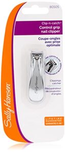 sally hansen beauty tools, clip n’ catch-control grip nail clip with catcher , 1 count (pack of 1)