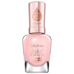sally hansen color therapy nail polish, rosy quartz long-lasting nail polish with gel shine and nourishing care, pack of 1