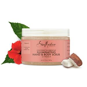 SheaMoisture Body Scrub for Dull Skin Illuminating Coconut and Hibiscus Cruelty-Free Skin Care 12 oz