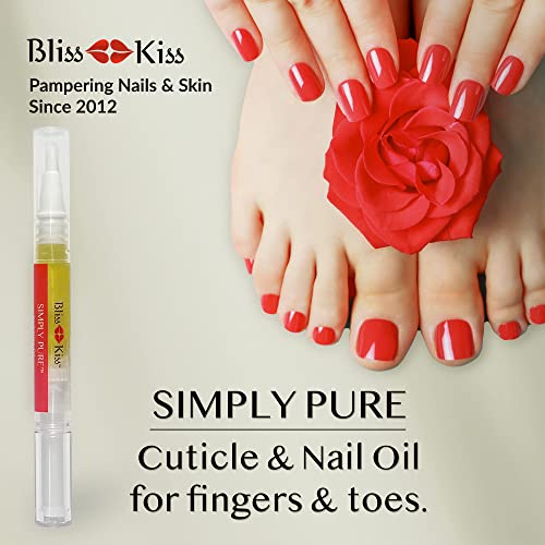 Bliss Kiss | 1 Crisp Fragrance | Nail Oil Cuticle Pen w/Vitamin E & Jojoba⏤Nail Strengthener Nail Growth Treatment for Brittle Peeling Breaking Thin Nails