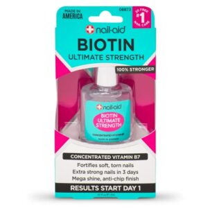 nail-aid biotin ultimate strength – nail treatment & strengthener – clear, 0.55 fl oz (08873)