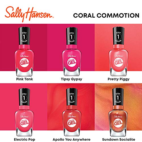 Sally Hansen Miracle Gel Nail Polish, Shade Electric Pop 339 (Packaging May Vary)