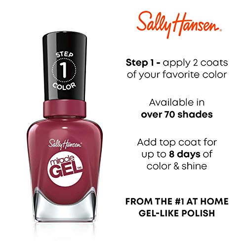 Sally Hansen Miracle Gel Nail Polish, Shade Electric Pop 339 (Packaging May Vary)