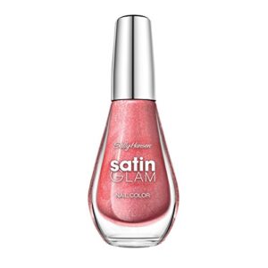 sally hansen satin glam shimmery matte finish nail color – chic pink