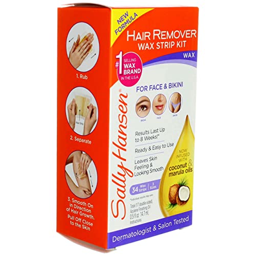 Sally Hansen Hair Remover Wax Strip Kit 1 ea (Pack of 5)