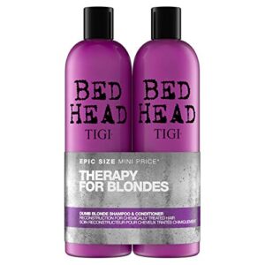 tigi tigi bed head dumb blonde shampoo & reconstructor conditioner duo pack, 50 oz