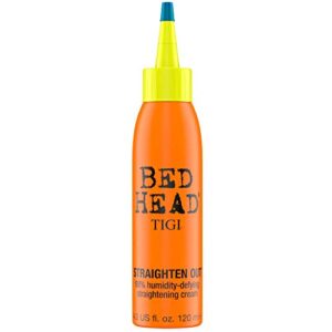 tigi bed head straighten out 98% humidity defying straightening cream for unisex, 4 ounce