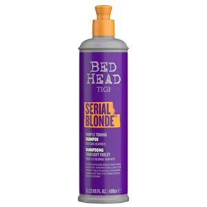 tigi bed head purple toning shampoo for chemically treated hair serial blonde sulfate-free shampoo 13.53 fl oz