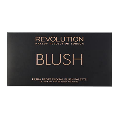 Makeup Revolution Ultra Blush Makeup Palette, Bronzer & Highlighter, Includes 8 Shades, Gluten free, Vegan & Cruelty Free, Sugar & Spice, 13g