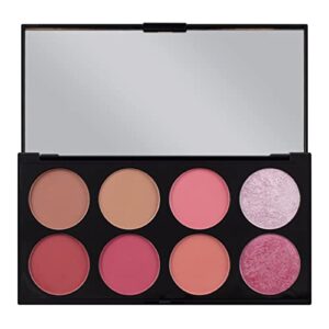 Makeup Revolution Ultra Blush Makeup Palette, Bronzer & Highlighter, Includes 8 Shades, Gluten free, Vegan & Cruelty Free, Sugar & Spice, 13g