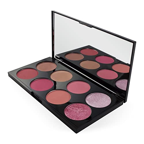 Makeup Revolution Ultra Blush Makeup Palette, Bronzer & Highlighter, Includes 8 Shades, Gluten free, Vegan & Cruelty Free, Sugar & Spice, 13g