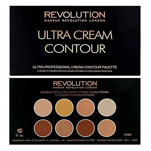 Makeup Revolution Ultra Cream Contour Palette, Makeup Palette Includes Highlighters & Contour Shades, Adds Definition & Sculpts Features, Vegan, 13g