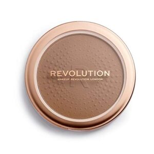 makeup revolution mega bronzer powder, matte finish, for light to deep skin tones, vegan & cruelty free, cool, 0.52 oz/15g