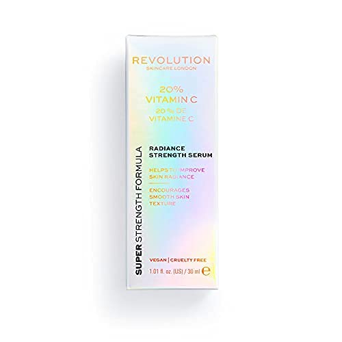 Revolution Skincare 20% Vitamin C Radiance Serum, Vitamin C Serum For The Face, Fades Dark Spots, Evens Out Skin Tone, Vegan & Cruelty Free, 1.01fl.oz/30ml