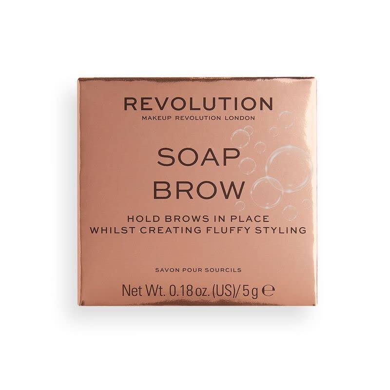 Makeup Revolution Soap Styler, Eyebrow Wax Soap Kit, Long Lasting Feathered & Fluffy Brows, Includes Eyebrow Brush & Mirror, 5g