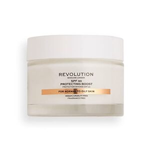 revolution skincare moisture cream spf30, moisturizer with spf, for normal to oily skin, vegan & cruelty-free, 1.69fl.oz/50ml