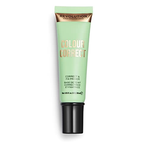 Makeup Revolution Color Correct Primer, Primer For Makeup, Balances Skin Tone & Neutralises Redness, Vegan & Cruelty-Free, 0.95fl.oz/28ml