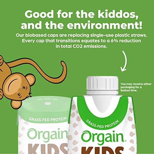 Orgain Organic Kids Protein Nutritional Shake, Chocolate - 8g of Protein, 22 Vitamins & Minerals, Fruits & Vegetables, Gluten Free, Soy Free, Non-GMO, 8.25 Fl Oz (Pack of 12)