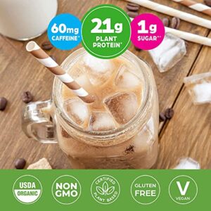 Orgain Organic Vegan Protein Powder, Iced Coffee, 21g of Plant Based Protein, 60mg of Caffeine, Low Net Carbs, Non Dairy, Gluten Free, No Sugar Added, Soy Free, Kosher, Non-GMO, Flavored, 2.03 Lb