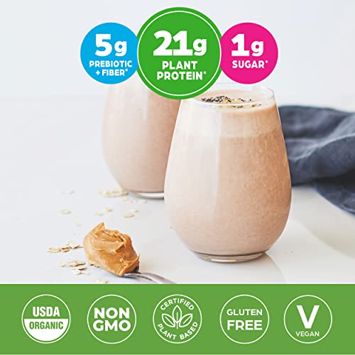 Orgain Organic Vegan Protein Powder, Peanut Butter - 21g of Plant Based Protein, Low Net Carbs, Non Dairy, Gluten/ Lactose Free, No Sugar Added, Soy Free, Kosher, Non-GMO, 2.03 Pound