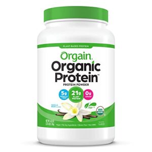 orgain organic plant based protein powder, vanilla bean, 2.74 lb