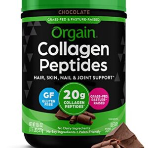 Orgain Hydrolyzed Collagen Peptides Powder, 20g of Chocolate Grass Fed Collagen - Hair, Skin, Nail, & Joint Support Supplement, Paleo & Keto, Gluten Free, Dairy Free, Non-GMO, Type I and III, 1lb