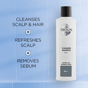 Nioxin System 2 for Natural Hair with Progressed Thinning Cleanser Shampoo and Scalp Therapy Conditioner