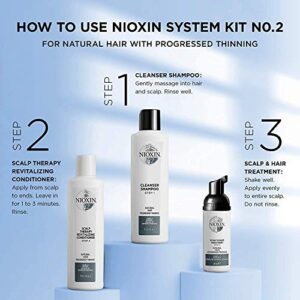 Nioxin System 2 Cleanser Shampoo, Natural Hair with Progressed Thinning, 16.9 oz (Pack of 1)