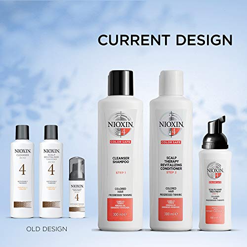 Nioxin System 4 Scalp Cleaning Shampoo and Therapy Conditioner Set for Color Treated Hair with Progressed Thinning