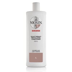 nioxin system 3 scalp therapy conditioner, color treated hair with light thinning, 33.8 oz