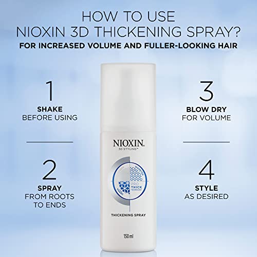 Nioxin System Kit 4 + Thickening Spray, For Color Treated Hair with Progressed Thinning, Full Size (3 Month Supply)