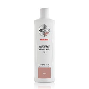 nioxin system 3 scalp therapy conditioner, color treated hair with light thinning, 16.9 fl oz