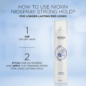 Nioxin Niospray Strong Hold Hairspray, Firm Hairspray for Fine Hair, 10.6 oz