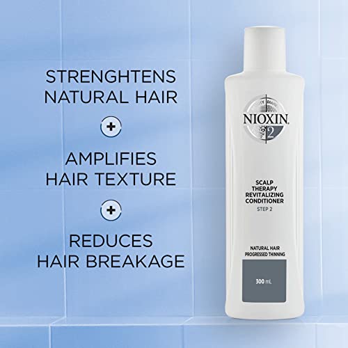 Nioxin System 2 Scalp Therapy Conditioner, For Natural Hair with Progressed Thinning, 10.1 fl oz